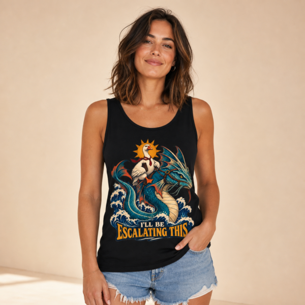 Escalating This Dragon Tank — Funny Sea-Dragon & Rooster Graphic Tank