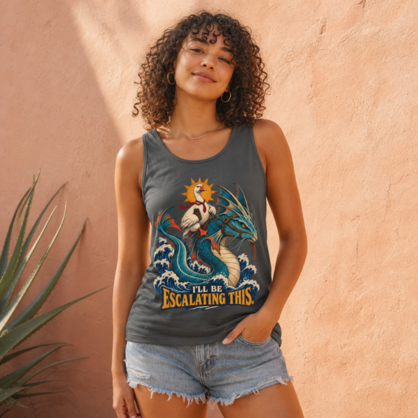 Escalating This Dragon Tank — Funny Sea-Dragon & Rooster Graphic Tank