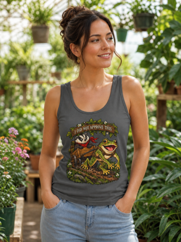 Tank Top — Retro Frog & Cart Rider Graphic “I Did Not Approve This”