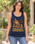 Questing Past Curfew Tank Top — Retro RPG Cat & Crow Fantasy
