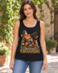 Questing Past Curfew Tank Top — Retro RPG Cat & Crow Fantasy