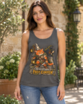 Questing Past Curfew Tank Top — Retro RPG Cat & Crow Fantasy