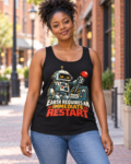 Robot Graphic Tank Top — "Earth Requires an Immediate Restart" Retro Sci‑Fi Tee