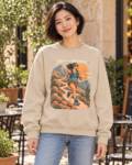 Trail Runner Crewneck Sweatshirt — Desert Hiking Graphic (Run to the Sunrise)