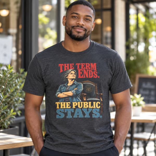 The Term Ends, The Public Stays T-Shirt — Political Statement Tee