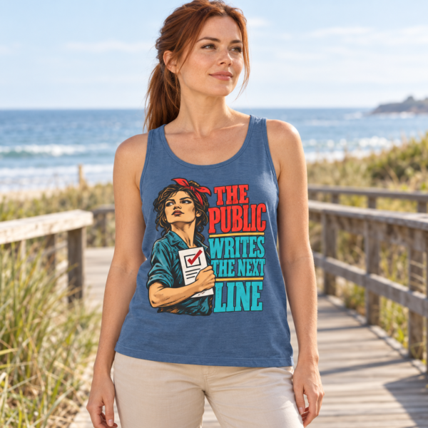 Tank Top — “The Public Writes the Next Line” Voting Rights Retro Graphic Tank