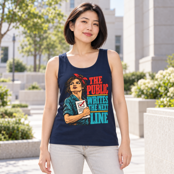 Tank Top — “The Public Writes the Next Line” Voting Rights Retro Graphic Tank