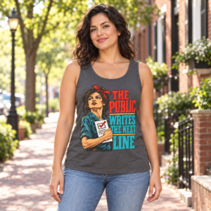 Tank Top — “The Public Writes the Next Line” Voting Rights Retro Graphic Tank