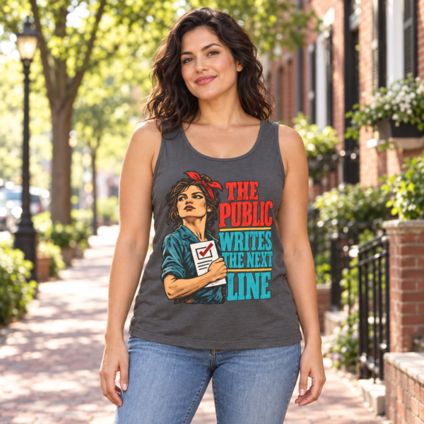 Tank Top — “The Public Writes the Next Line” Voting Rights Retro Graphic Tank