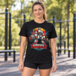 Circuit Strength Club T-Shirt — Retro Robot Weightlifting Gym Tee