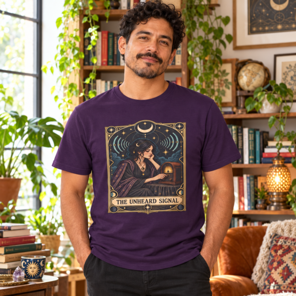 The Unheard Signal T-Shirt — Mystic Woman Signal Lamp Graphic Tee