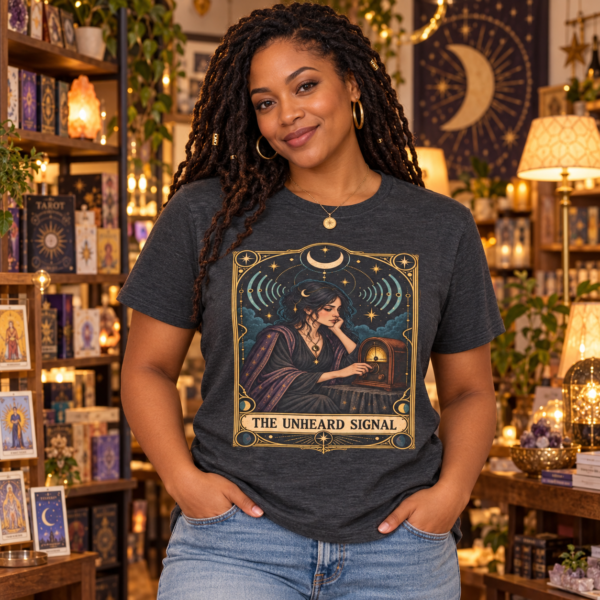 The Unheard Signal T-Shirt — Mystic Woman Signal Lamp Graphic Tee