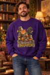 Questing Past Curfew Crewneck Sweatshirt — Fox Adventurer & Crow RPG Graphic