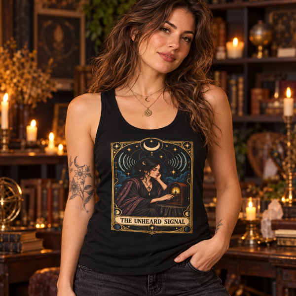 The Unheard Signal Tank Top — Retro Mystic Tarot Art Tank