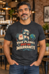 Your Planet Is Out Of Warranty T-Shirt — Retro Robot Climate Awareness Tee