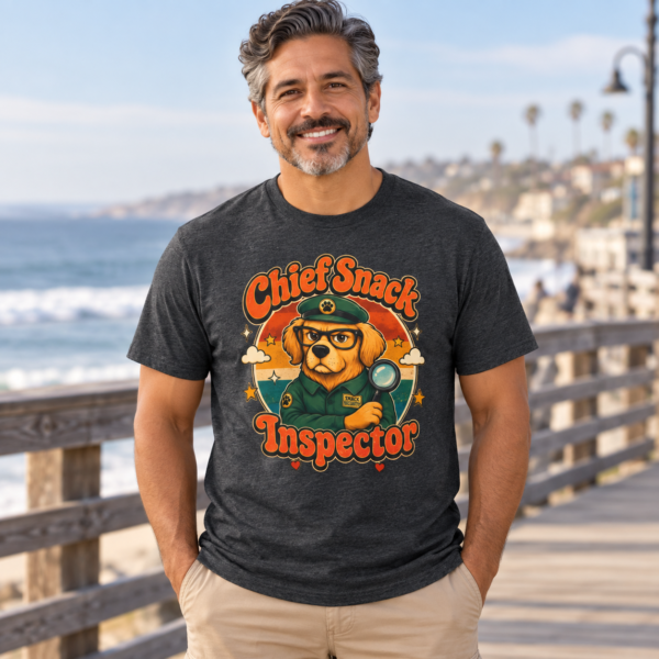 Chief Snack Inspector Vintage Dog Detective T-Shirt