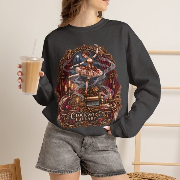 Vintage Ballerina Crewneck Sweatshirt — 'Clockwork Lullaby' Gothic Ballet Graphic