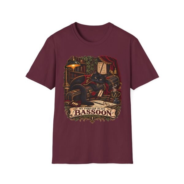 Bassoon Cat T-Shirt — Vintage Cozy Musician Tee ("There Was a Cat and a Bassoon")