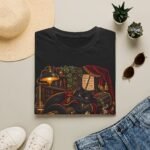 Bassoon Cat T-Shirt — Vintage Cozy Musician Tee ("There Was a Cat and a Bassoon")