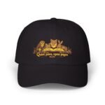 Dad Cap — “Quiet Paws, Open Pages” Cat & Owl Reading Embroidered Hat