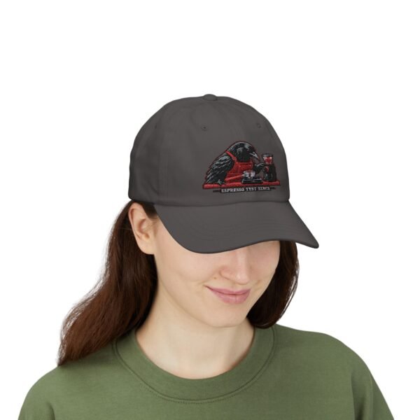 Coffee Raven Dad Cap — Espresso Test Pilot Embroidered Baseball Hat
