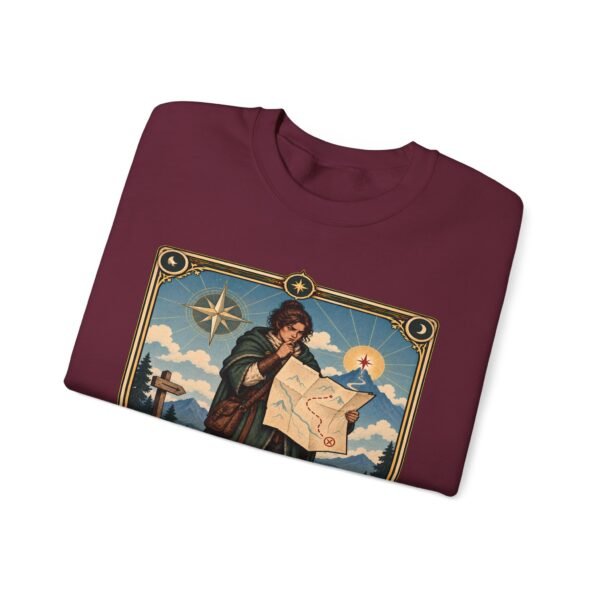 Crewneck Sweatshirt — "The Route Keeper" Vintage Map Navigator Graphic
