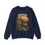 Outdoor Crewneck Sweatshirt — “Dawn Patrol Dusk Haunt” Vintage Mountain Graphic