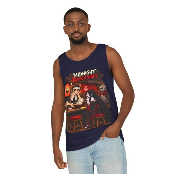 Midnight Ramen Shift Tank Top — Anime Night Owl Graphic Tank