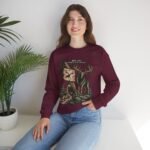 Hiking Elk Crewneck Sweatshirt — Rustic Outdoors "Don't Lose Yourself" Design