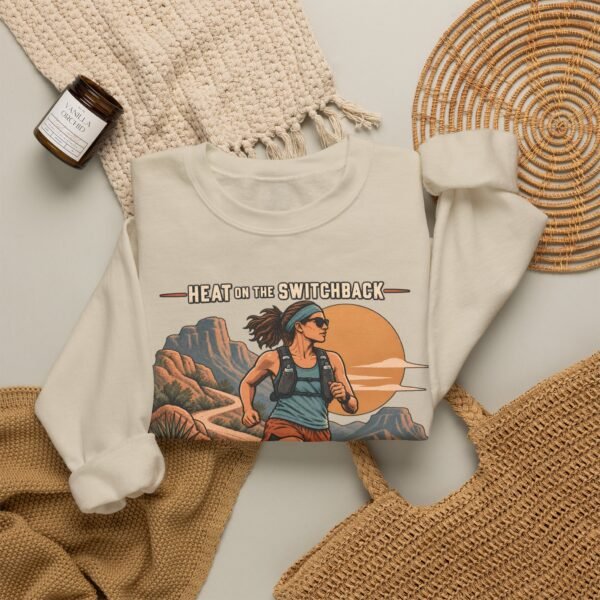 Trail Runner Crewneck Sweatshirt — Desert Hiking Graphic (Run to the Sunrise)
