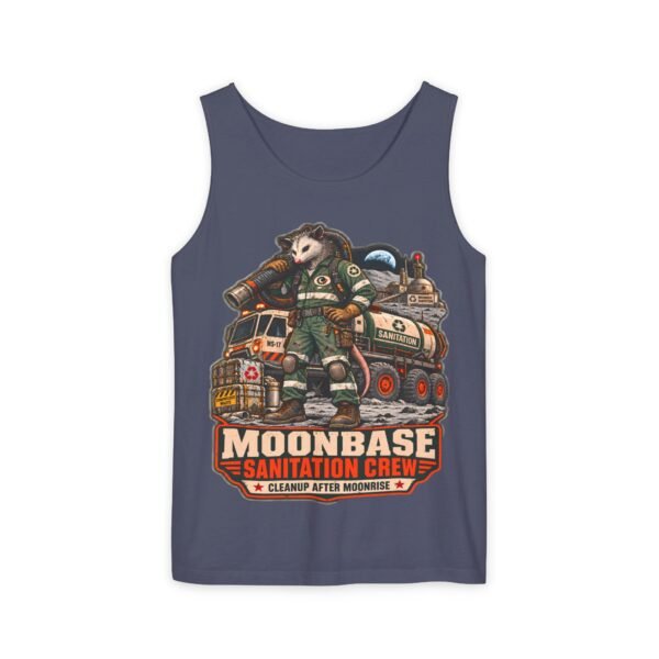 Moonbase Sanitation Crew Tank Top — Retro Space Janitor Graphic