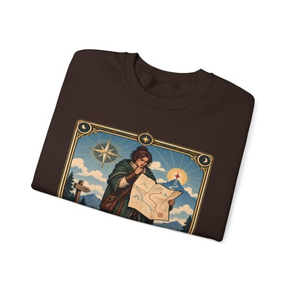 Crewneck Sweatshirt — "The Route Keeper" Vintage Map Navigator Graphic