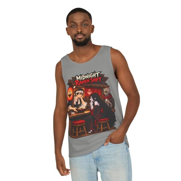 Midnight Ramen Shift Tank Top — Anime Night Owl Graphic Tank