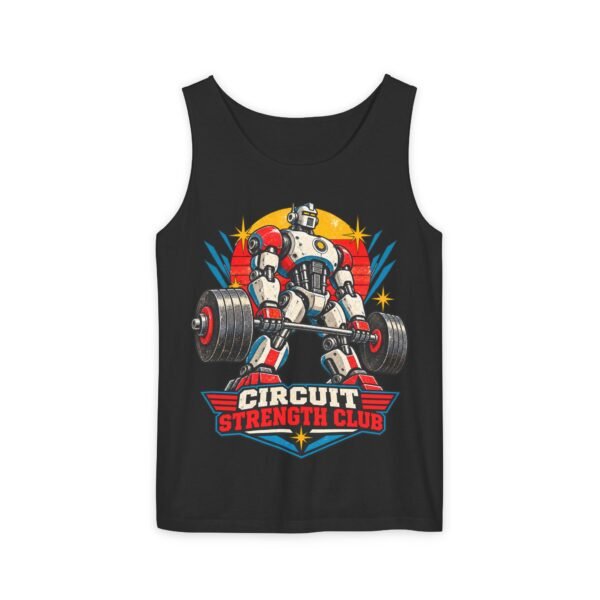 Circuit Strength Club Tank Top — Retro Robot Weightlifting Fitness Tank