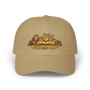 Dad Cap — “Quiet Paws, Open Pages” Cat & Owl Reading Embroidered Hat