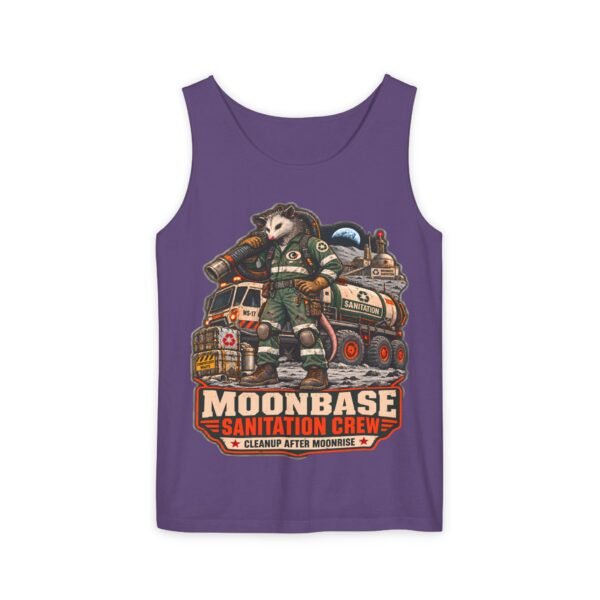 Moonbase Sanitation Crew Tank Top — Retro Space Janitor Graphic