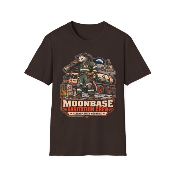 Moonbase Sanitation Crew T-Shirt — Retro Space Possum Graphic Tee