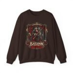 Gothic 'Bassoon of the Damned' Crewneck Sweatshirt — Skeleton Bassoonist Graphic