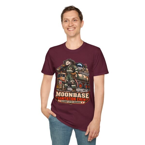Moonbase Sanitation Crew T-Shirt — Retro Space Possum Graphic Tee