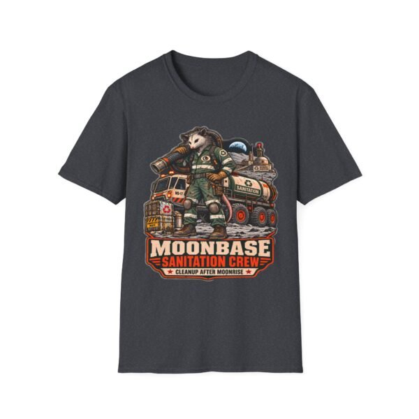 Moonbase Sanitation Crew T-Shirt — Retro Space Possum Graphic Tee