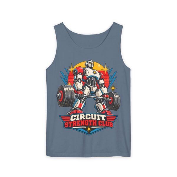 Circuit Strength Club Tank Top — Retro Robot Weightlifting Fitness Tank