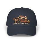 Grind Setting Dept. Raccoon Espresso Dad Cap — Relaxed Embroidered Baseball Hat