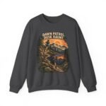 Outdoor Crewneck Sweatshirt — “Dawn Patrol Dusk Haunt” Vintage Mountain Graphic