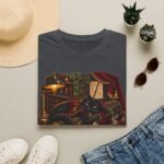 Bassoon Cat T-Shirt — Vintage Cozy Musician Tee ("There Was a Cat and a Bassoon")