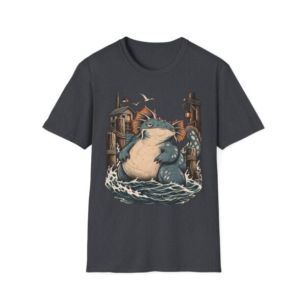 Sea Monster Graphic T-Shirt – Retro Koi/Monster Harbor Illustration