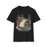 Sea Monster Graphic T-Shirt – Retro Koi/Monster Harbor Illustration