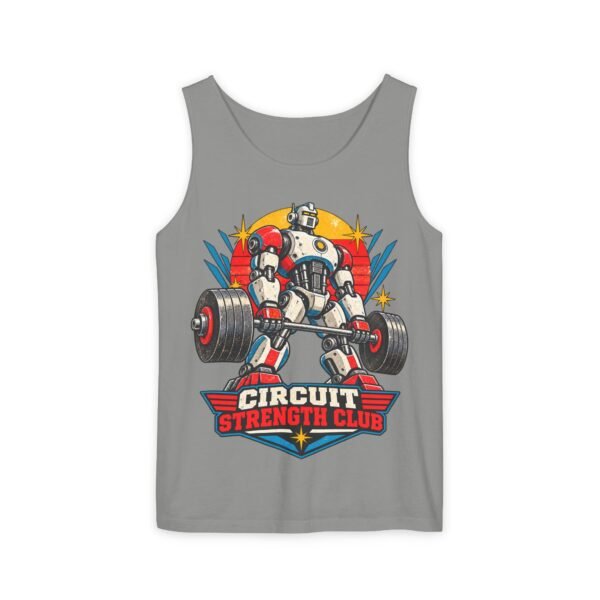 Circuit Strength Club Tank Top — Retro Robot Weightlifting Fitness Tank