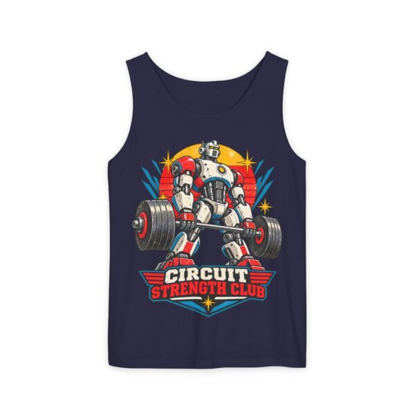 Circuit Strength Club Tank Top — Retro Robot Weightlifting Fitness Tank