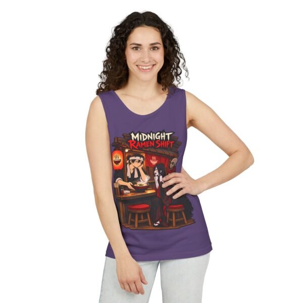 Midnight Ramen Shift Tank Top — Anime Night Owl Graphic Tank