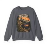 Outdoor Crewneck Sweatshirt — “Dawn Patrol Dusk Haunt” Vintage Mountain Graphic